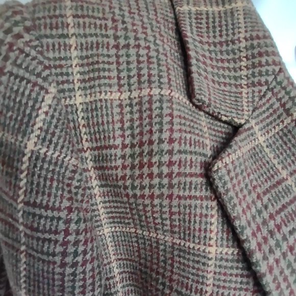 Sag Harbor Plaid Wool Petite Blazer Size 10P - Picture 5 of 13